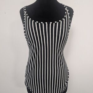 Lululemon Athletica Black and White Striped Tank Top